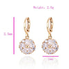 18Ct Oro Galvanizada Circonita Pendientes
