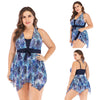 Women Classic Blue  Marine Fish Padded One Piece Dress Swimsuit Padded Bra Tanki