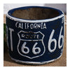 America Vintage 66 Route Car Plate Ashtray Succulent Pot     blue