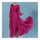 Long Sleeve Dress Bohemian Long Skirt Chiffon   rose red  S