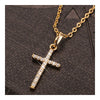 Cross Pendant Zircon Diamanted Necklace   golden