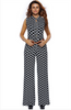 Plus Size Geo Casual Sleeveless Wide Leg Playsuit Jumpsuit Overall Romper W Belt