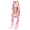 90cm Down To Cintura Cosplay Anime Peluca Rosa Largo Dedo Cabello Ondulado Tapa