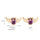 Owl Ear Studs Purple Zircon 18K Gold Galvanized