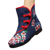 Vintage Peking Stoff Schuhe Bestickt Stiefel 12-02