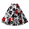 Hepburn Style Vintage Bubble Skirt A-line Pleated Skirt   white red