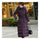 Big Fur Collar Plus Size Extra Long Thick Slim Down Coat   purple