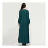 Muslim Single-breasted Vintage Big Peplum Dress  green   M