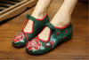 Vintage Chinese Embroidered Floral Shoes Women Ballerina Mary Jane Flat Ballet C