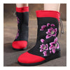 Vintage Beijing Cloth Shoes Embroidered Boots red 35