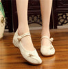 Women's Chinese Ethnic Embroidery  Flat Mary Jane Oxford Ballet shoes Solid