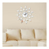 Acrylic Sunflower Mirror Living Room Wall Clock   silver