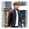 Claro Fino Plumón Hombre Cuello Alto Invierno Talla Grande Negro