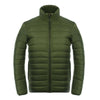 Claro Fino Plumón Hombre Cuello Alto Invierno Talla Grande Verde