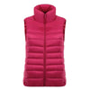 Down Coat Woman Short Slim Thin Light Plus Size Waistcoat   rose red