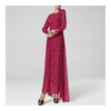 Rose Red Leopard Print Slim Fishtail Long Dress  S