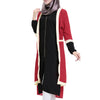 Muslim Short Dress Long Sleeve Knit Fake 2pcs Suit