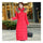 Long Down Coat Plus Size Big Fur Collar Slim Thick    red