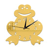 3d Silencioso Pared Reloj Rana Dibujo Espejo Dorado