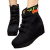 Four Shoelace Vintage Beijing Cloth Shoes Embroidered Boots   macrame black thin