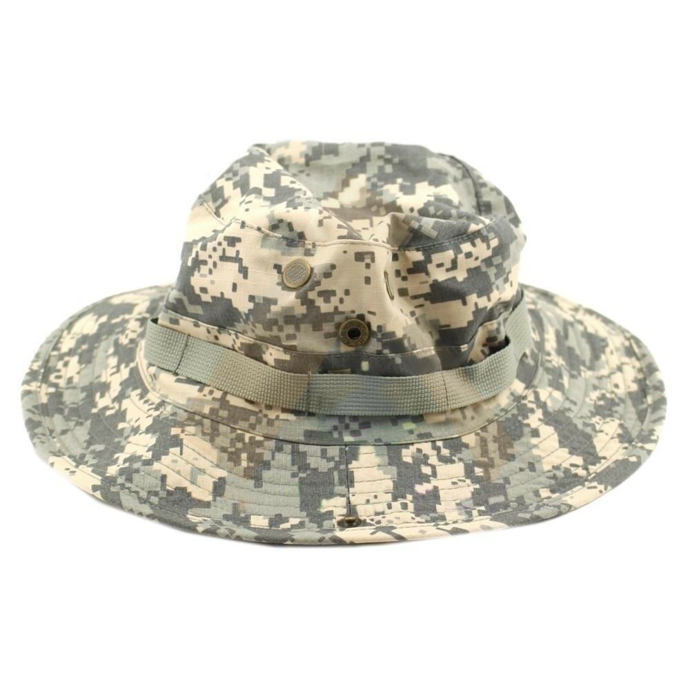 Outdoor Casual Combat Camo Ripstop Jungle Sun Hat Cap Fishing Hiking  ACU