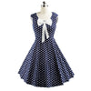 Hepburn Style 50s Vintage Polka Dot pretty Dress   navy