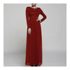 Splicing Chiffon Wine Red Floor-length Long Dress   S