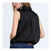 Fashionable Shawl Collar Shirt   black