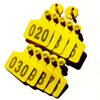 100pcs TPU Laser Curve Cattle Ear Tag Tagger Copper Head yellow without number
