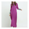 Muslimisch Gewebe Spitzenärmel Langes Kleid