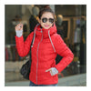 Winter Woman Hoodied Short Plus Size Down Coat   red