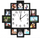 12 Photoes Foto Rahmen mit Wanduhr 2 in 1
