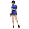 Blue Policewoman Game Woman Refinement Uniform Halloween Bar DS Costume