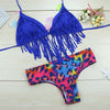 Swimwear Swimsuit Tassel Leopard Print Bikini leopard print