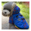 Pet Dog Cotton Coat Checks Pattern   blue