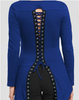 Red Blue Black Victorian Gothic Punk Asymmetrical Lace Corset Back Jersey Top