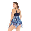Mujer Classic Azul Marino Peces Acolchado de una Sola Pieza Vestido Bañador