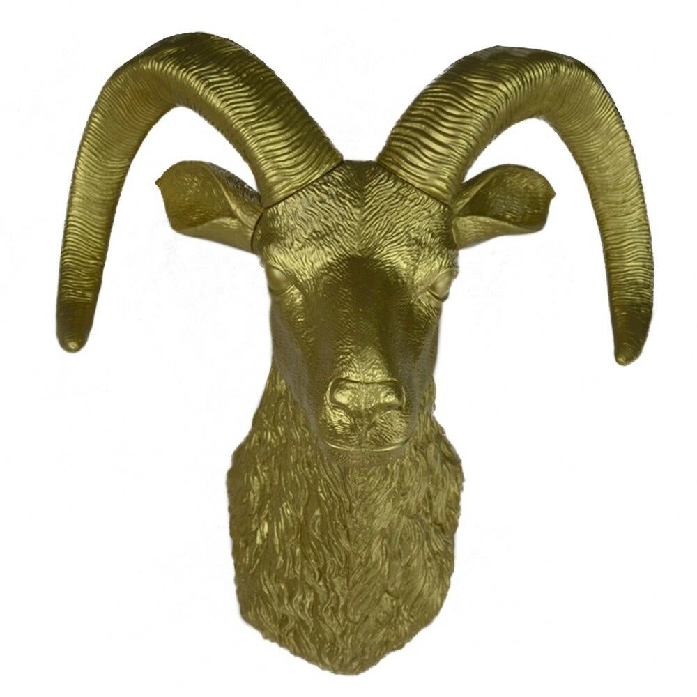 Sheep Head Wall Hanging Decoration Plastic golden