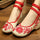 Vintage Chinese Embroidered Floral Shoes Women Ballerina Mary Jane Flat Ballet C