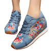 Prunus Triloba Sports Shoes Vintage Beijing Cloth Shoes Embroidered Shoes   blue