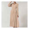 V-Necked Chiffon Schmal Mittelteil Langes Kleid Aprikose S