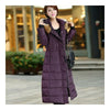 Long Down Coat Plus Size Big Fur Collar Slim Thick    purple