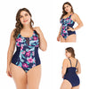 Sexy Classic Blue Red Blossom Lily Padded One Piece  Swimsuit Padded Bra Tankini