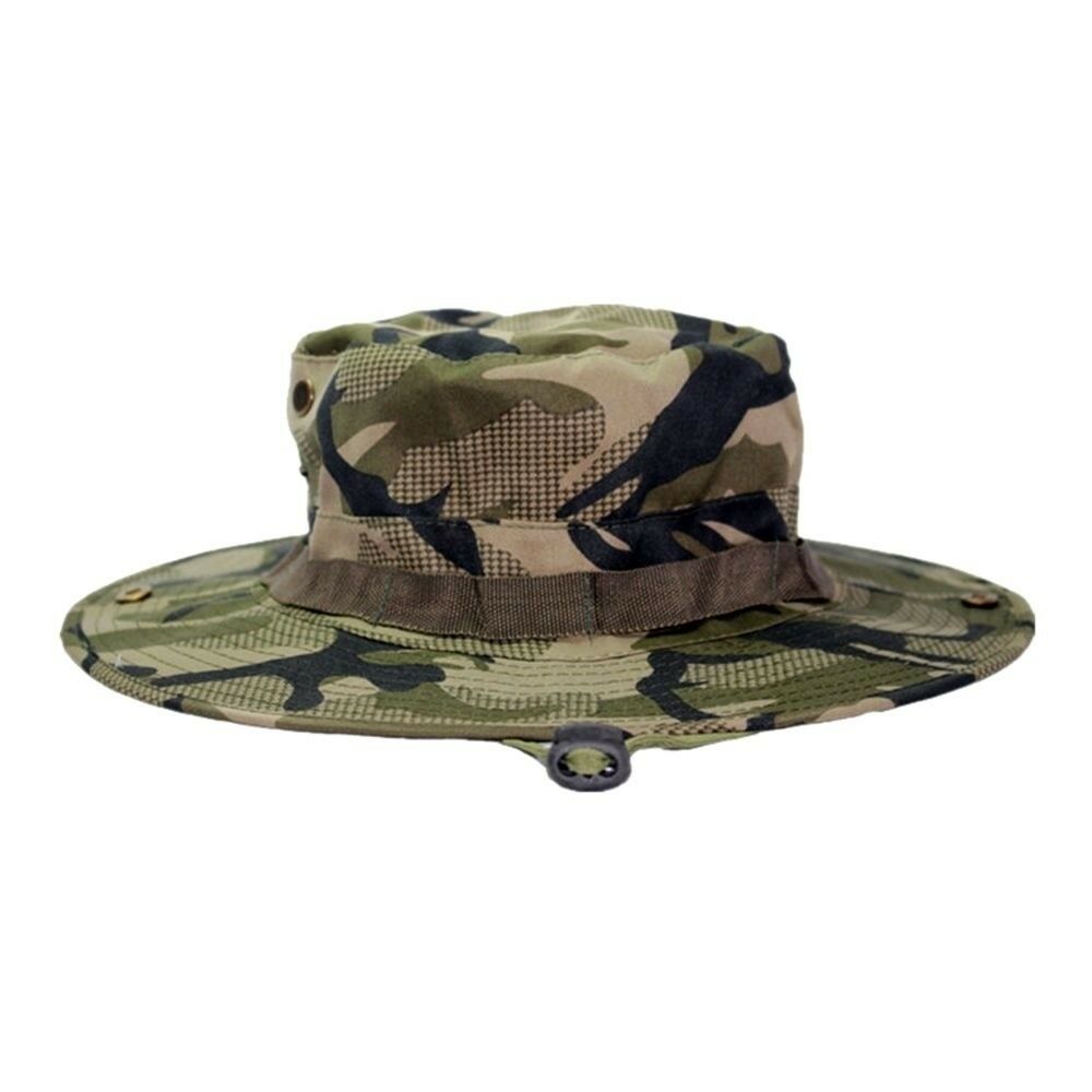 Outdoor Casual Combat Camo Ripstop Jungle Sun Hat Cap Fishing Hiking  illustion