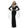 Luxe Noir Vampire Robe Halloween Sorcière Reine Femme Refinement Déguisement