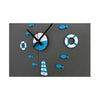 Bricolaje Torre Timón Life Buoy Peces Pequeños Reloj Pared Silencioso 01