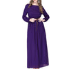 Musulmane Mousseline de Soie Robe Longue Sunday Vêtements Robe avec Ceinture