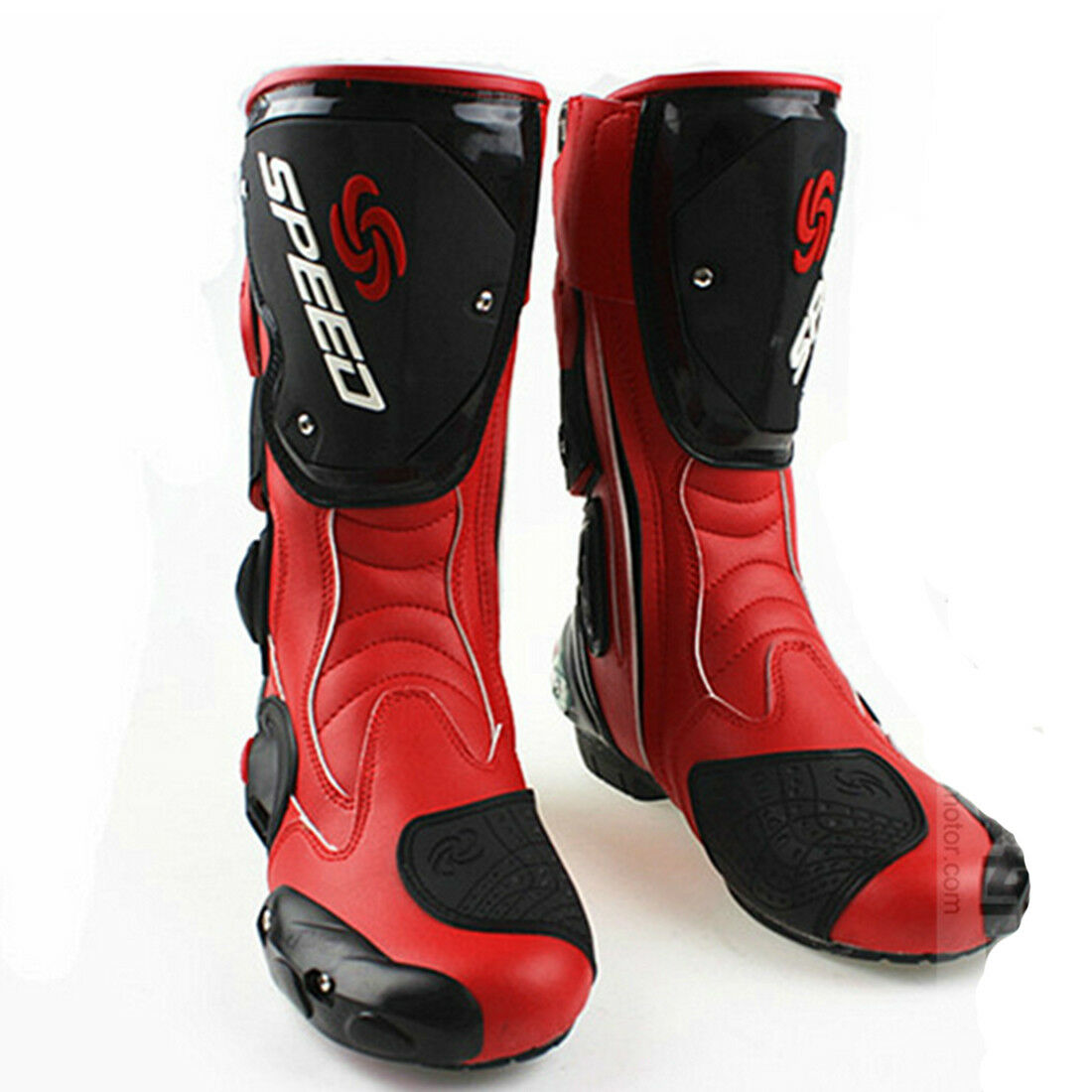 motorcycle shoes Bike race thigh boots cross-country boots knight boots Red