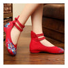 Vieux Beijing Chiffon Brodé Chaussures Carré Danse Rouge