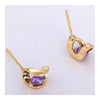 18K Gold Glavanized Austrian Zircon Earrings   purple